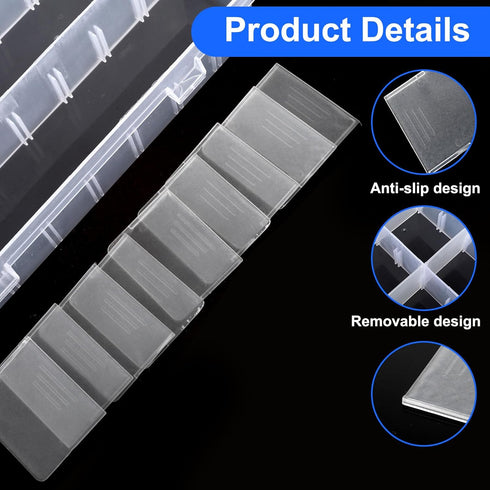 DSLSQD Bead Organizer Box, 1 Pack 12 Grids Plastic Storage Box with 18 Removable Grids Compartments, Small Plastic Jewelry Organizer Box for Beads...