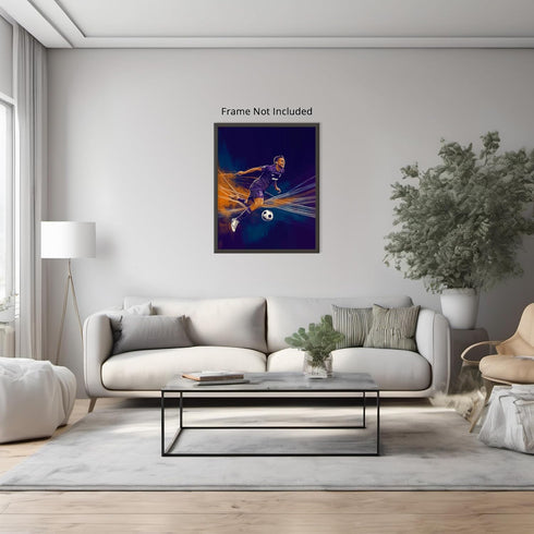 Posterizer 1 pcs-Football soccer player sprinting towards the ball-Sports & Hobby Art Gifts for sports fans Decor for Home & Office- unframed wall...
