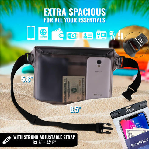 AiRunTech Waterproof Phone Pouch, Cruise Essentials 2-Piece Set, Beach Vacation Kayak Boating Cruise Accessories Must Haves, Waterproof Bag for Tr...