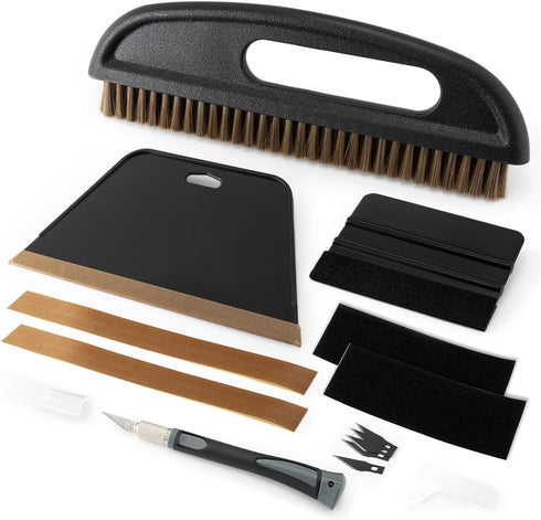 Gomake Wallpaper Smoothing Tool Wallpaper Brush Tools Kit with Felt Squeegee Craft Precision Knife for Paper Peel and Stick Wallpaper Car Wrap Vin...