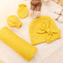 Baby Girl Newborn Receiving Blanket with Matching Bow Hat and Mittens Set Baby Swaddle Blanket Shower Swaddle Gift...