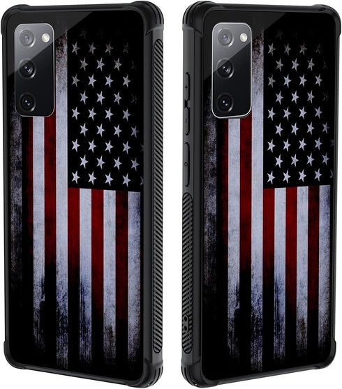 Tnarru Compatible with Samsung Galaxy S20 FE Case American Flag Pattern Hard PC Back and Soft TPU Sides Scratchproof Shockproof Protective Case fo...