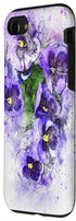 iPhone SE (2020) / 7 / 8 Purple Pansy Flower Phone Case Floral Art Gardening Gift Case...