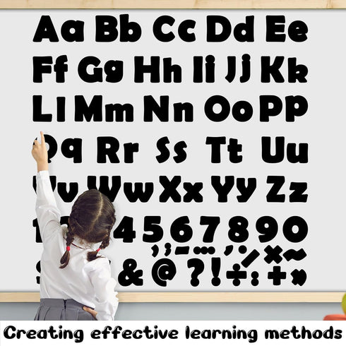 260 PCS Bulletin Board Letters for Classroom 4” Letters Combo Pack Set Classic Black Classroom Decorations Alphabet Numbers Symbols Letters for Bu...