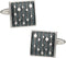 Artsy Gray Enamel Square Silver Cufflinks...