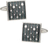 Artsy Gray Enamel Square Silver Cufflinks...
