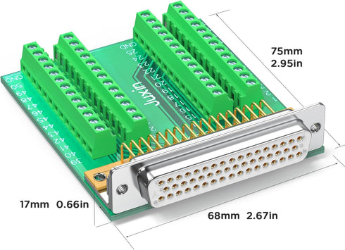DB50 Female Connector to Terminal Block, HDB50 Breakout Board No Soldering Needed D-SUB 50-pin Adapter to Terminal Connector Signal Module with Bo...