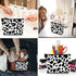 2Pcs Makeup Bag,Travel Makeup Bag,Makeup Bags for Women,Makeup Brush Bag,Large Capacity Cosmetic Bag,Waterproof and Durable-Black White Cow Wester...