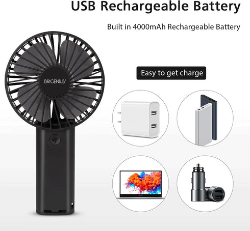 Mini Portable Fan, Rechargeable USB Desk Fan with 3-Speed Adjustment for Travel, Office & Outdoor Use...