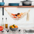 Hanging Fruit Hammock Under Cabinet Hanging Basket Includes Hooks - Macrame Bohemian Hanging Banana Vegetable Hammocks Kitchen Storage Counter Spa...