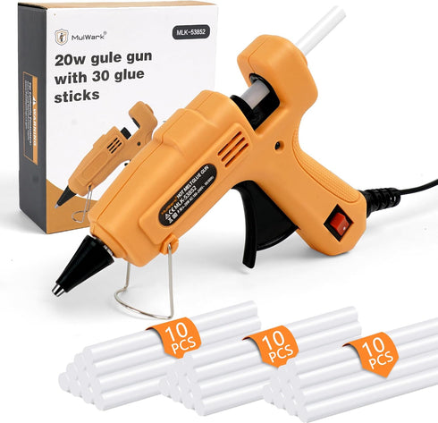 Mulwark Mini Hot Glue Gun Kit Fast Hot Glue Gun With Glue Sticks 30 pcs, Hot Glue Gun Sticks Mini for DIY Projects, 20W Hot Melt Glue Gun for Home...
