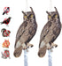 Fake Owl Decoy to Scare Birds, 2Pack Reflective Birds Deterrent Owl Bird Scarer Dual-Side Printed Owl for Farms, Orchards, Gardens, Window...