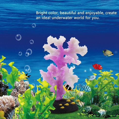 HEEPDD Simulation Aquarium Coral Anemone Silicone Luminous Bionic Plants Fish Tank Landscaping Supplies Aquarium Ornament(Purple)...
