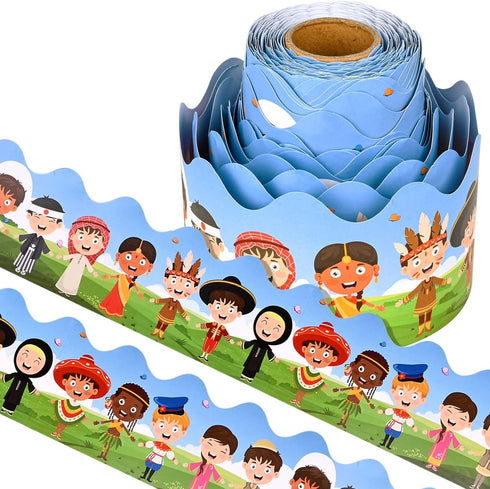 65.6Ft Diversity Bulletin Board Border Diverse Children Bulletin Border Trim All are Welcome Classroom Bulletin Board Border for Blackboard Wall D...