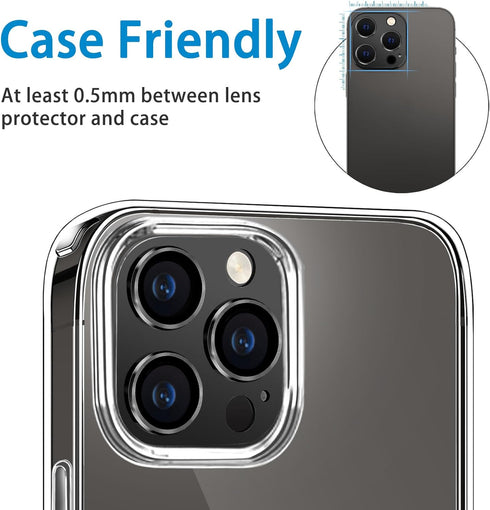 Designed for iPhone 15 Pro and iPhone 15 Pro Max Camera Lens Protector, Anti-Scratch Tempered Glass Camera Screen Protector Shockproof Full Protec...