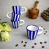 City to Cottage Ceramic Espresso Cups of 4, Small Expresso Shots, Demitasse, Perfect for Espresso Machine, Handcrafted Navy Blue Stripe Coastal Cu...