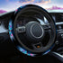 Swono Butterfly and Flower Universal 15" Steering Wheel Covers Abstract Blue Butterfly and Pink Flower Cute Car Steering Wheel Cover for Men Women...