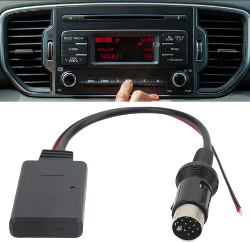 13Pin Wireless Audio Adapter,KIMISS ABS Bluetooth 5.0 Module Wireless Audio Cable Adapter Car Radio Stereo Parts for Kenwood......