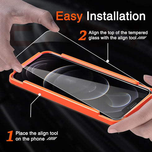 Milomdoi 3 Pack Screen Protector for Apple iPhone 12 Pro with 3 Pack Tempered Glass Camera Lens Protector, Ultra 9H Accessories, Case Friendly, Mo...