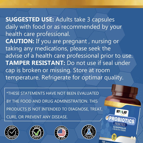 Prebiotics Probiotics 90 Billion CFU 150 Capsules | Dietary Supplement | Extra Strength Natural Formulation | Support Strength & Energy...