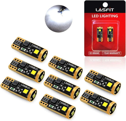 LASFIT 194 LED Bulb 6000K White, T10 168 2825 W5W LED Replacement Light Bulbs, For Dome Map Light, Door Light, Courtesy Light, License Plate Light...
