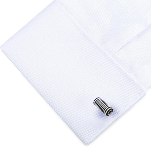 HONEY BEAR Silk Knot Cufflinks Fabric for Mens/Women Shirt/Dress for Business Wedding Gift, Cylinder Shape...