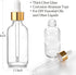 AOZITA 4 Pcs, 1 oz Golden Cap Clear Dropper Bottles (30ml) with 1 Funnel & 4 Labels - Glass Tincture Bottles for Essential Oils with Eye Droppers ...