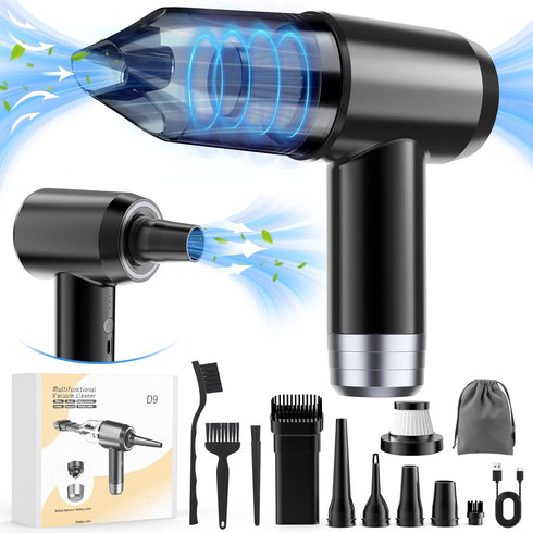 Car Vacuum Cleaner Portable Cordless,12000Pa High Power Handheld Car Vacuum Strong Suction, 6 in 1 Mini Vacuum Cleaner Air Duster, Hand Held Vacuu...