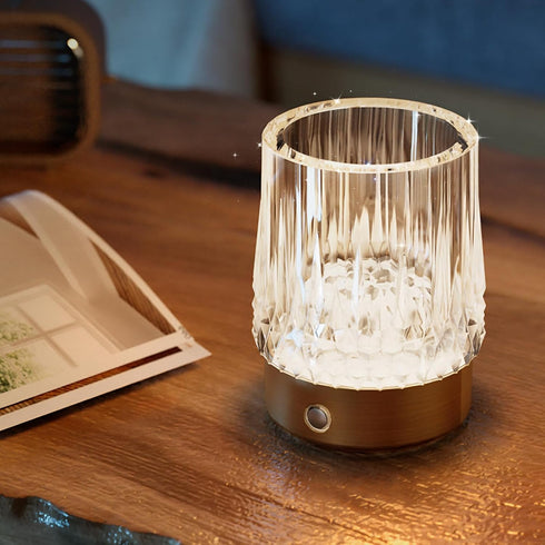 KOSTA Crystal Table Lamp Premium Vase Rechargeable Crystal Vase Lamp Heavy Handmade Modern Vases for Decor Home Bedroom Kitchen Office Living Room...