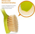 2 Pack Kitchen Dish Brush Bamboo Handle Dish Scrubber Built-in Scraper, Scrub Brush for Pans, Pots, Kitchen Sink Cleaning, Dishwashing and Cleanin...