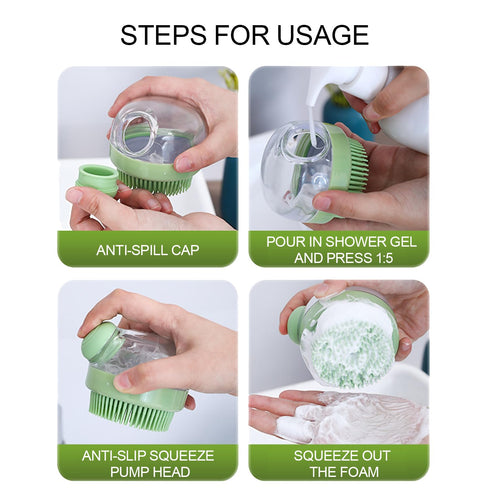 Pet brush, pet massage brush for cats and dogs, multifunctional bath brush with shampoo dispenser, suitable for puppies and cats or other furry pe...