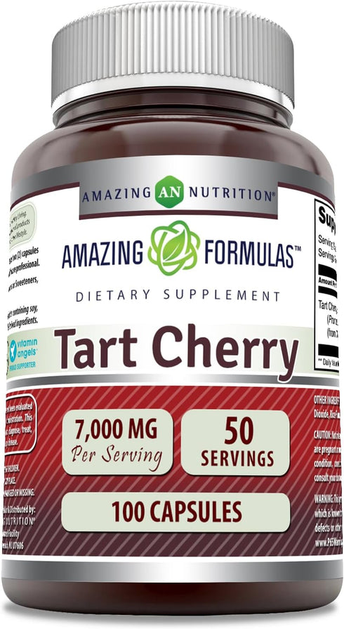 Amazing Formulas Tart Cherry Extract 7000mg Per Serving Capsules Supplement | Non-GMO | Gluten Free | Made in USA (100 Count)...