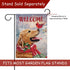 Welcome Winter Golden Retriever Dog Decorative Burlap Garden Flag, Puppy Cardinal Pet Home Yard Small Outdoor Decor, Christmas Snowy Outside Decor...