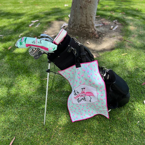 Par 3 Kit includes a Golf Towel Waffle Material, Tee Bag with 4 Tees, and Bling Golf Ball Marker with Hat Clip - Golf Accessories - Perfect Golf G...
