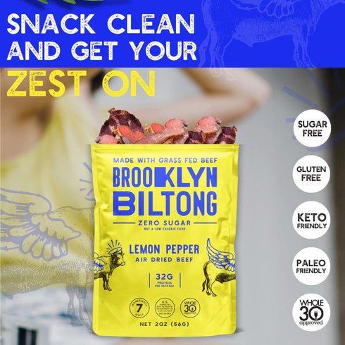 Brooklyn Biltong - Air Dried Grass Fed Beef Snack, South African Beef Jerky - Whole30 Approved, Paleo, Keto, Gluten Free, Sugar Free, Made in USA ...