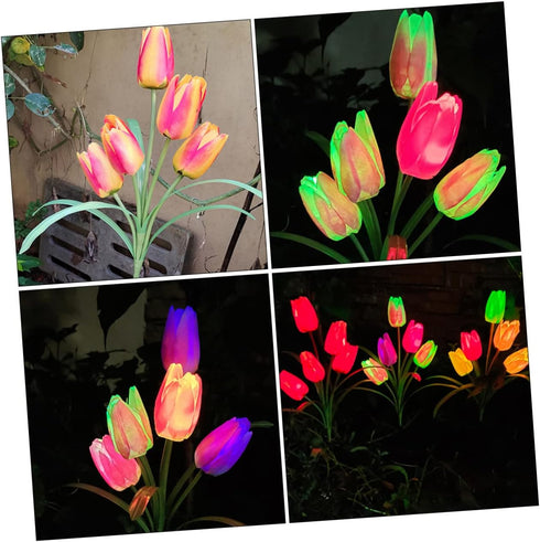 Tulip Lawn lamp Outside Solar Lights Outdoor Lawn Light Garden Stake Light Outdoor Light Ornament Solar Powered Lights Outdoor Lawn Solar Light Li...