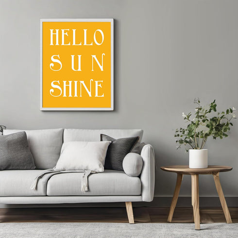 Posterizer 1 pcs-Hello sunshine-good morning message-Kids Room Art-Typography Art-Gift For Baby Nursery, Boys, Girls, Toddlers- UNFRAMED Wall Art...