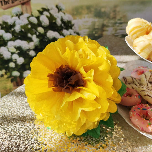 Tissue Paper Sunflowers Decorations for Wall Birthday Party Backdrop Home Decoration Pack of 6...