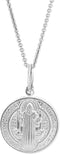 Ritastephens Sterling Silver San Benito St Saint Benedict Medallion Medal Pendant Necklace (3 sizes)...