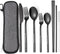 MURRI&MURRDI 8 Pieces Portable Reusable Cutlery Set,Travel Utensils Set with Case, Stainless Steel Flatware Set Including Knife Fork Spoon Chopsti...