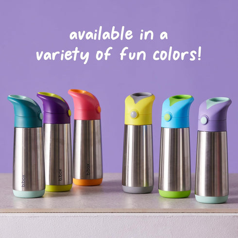 b.box 12 oz Insulated Water Bottle: Keeps Drinks Cold up to 8 Hours, Warm up to 6 Hours. Double Wall Stainless Steel Bottle. (Strawberry Shake, 12...