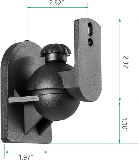 WALI Speaker Wall Mounts, Bookshelf Speaker Wall Mount Brackets, Surround Sound Speaker Mounts, Hold up to 7.7 lbs, (SWM602), 5 Pack, Black...