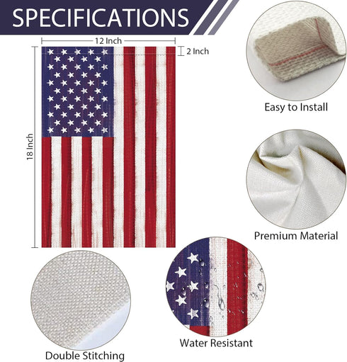 American Flag USA Garden Flag 12x18 Inch Double Sided, Patriotic 4th of July Yard Flag for Independence Day Outdoor House Decorations (1PC,ONLY FL...