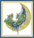 Aiorkeng Cross Stitch Kits Stamped Full Range of Embroidery Starter Kits for Adults Beginners DIY 11CT 3 Strands -Sailing on The Moon(Printed) 15....