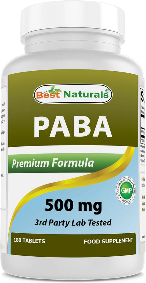 Best Naturals PABA 500 mg 180 Tablets...