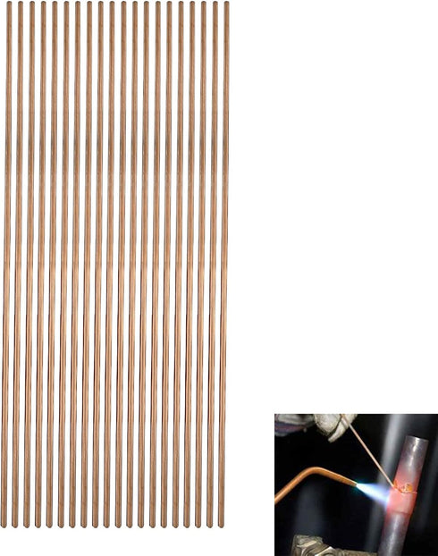 Copper Welding Rod, Selffluxing Phosphor Copper Round Welding Brazing Rod Low Temperature Easy Melt Welding Consumables for Air Conditioner Refrig...
