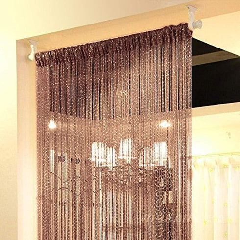 Topixdeals Door Fringe Curtain,Door Curtains,Rare Flat Silver Ribbon Door String Curtain Thread Fringe Window Panel Room Divider Cute Strip Tassel...