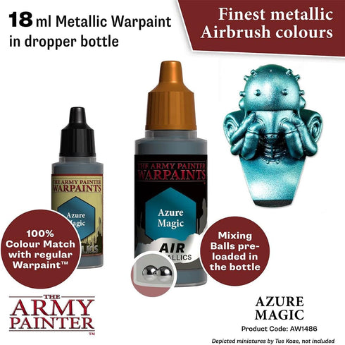 The Army Painter Warpaint Air Metallics Azure Magic - Acrylic Non-Toxic Heavily Pigmented Water Based Paint for Tabletop Roleplaying, Boardgames, ...