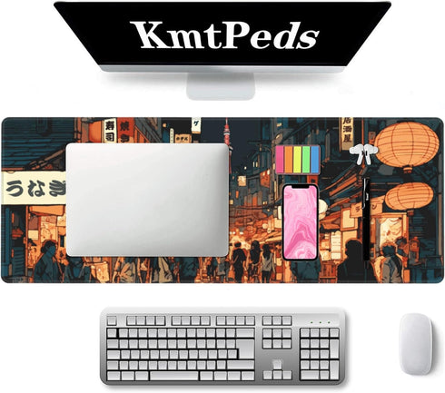 Japanese Street Gaming Mouse Pad Large,Anime Mouse Pad Gaming Mouse Mat Desk Pad,31.5 x 11.8 Desk Mat Anime Mouse Pads for Desk,Extended Keyboard ...