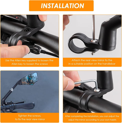 Arkham Bike Mirror for Handlebar HD Bar End Bicycle Mirror Thickened Automotive-Grade Glass for Handlebar Scratch Resistant Safe Rearview Mirror M...